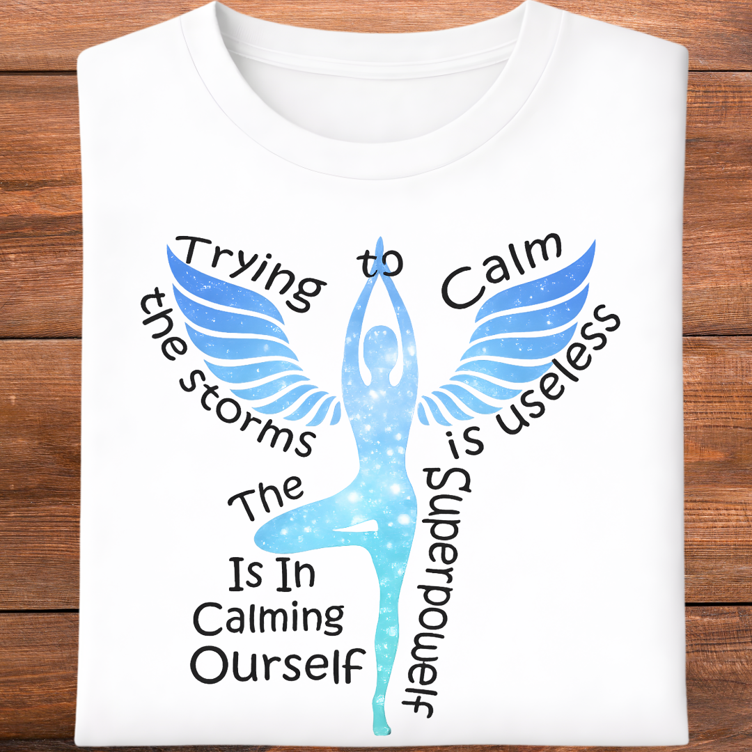 Trying Calm Yoga T-Shirt!