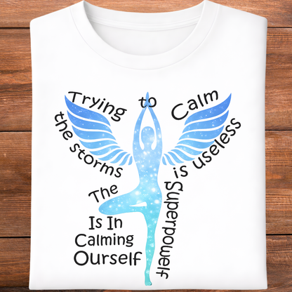 Trying Calm Yoga T-Shirt!