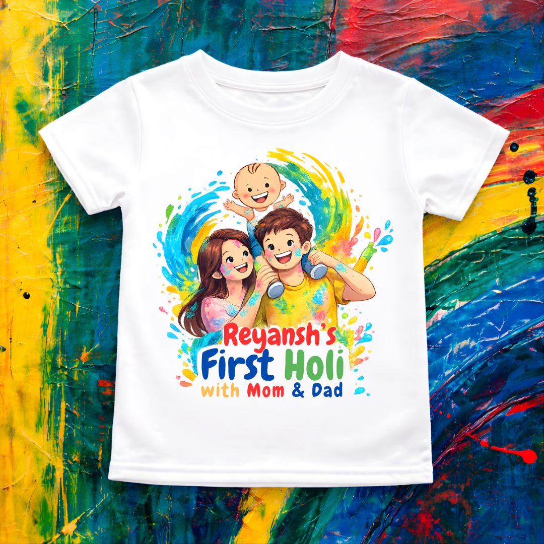 Custom First Holi Onesie and T-Shirt for Baby Boys & Baby Girls!