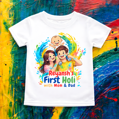 Custom First Holi Onesie and T-Shirt for Baby Boys & Baby Girls!