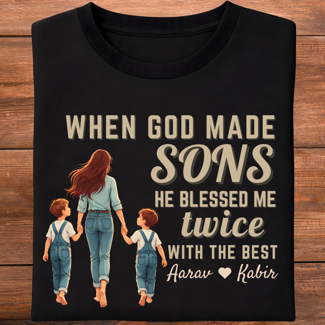 Customized Blessed Twice with the best for MOMs T-Shirt!