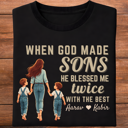 Customized Blessed Twice with the best for MOMs T-Shirt!