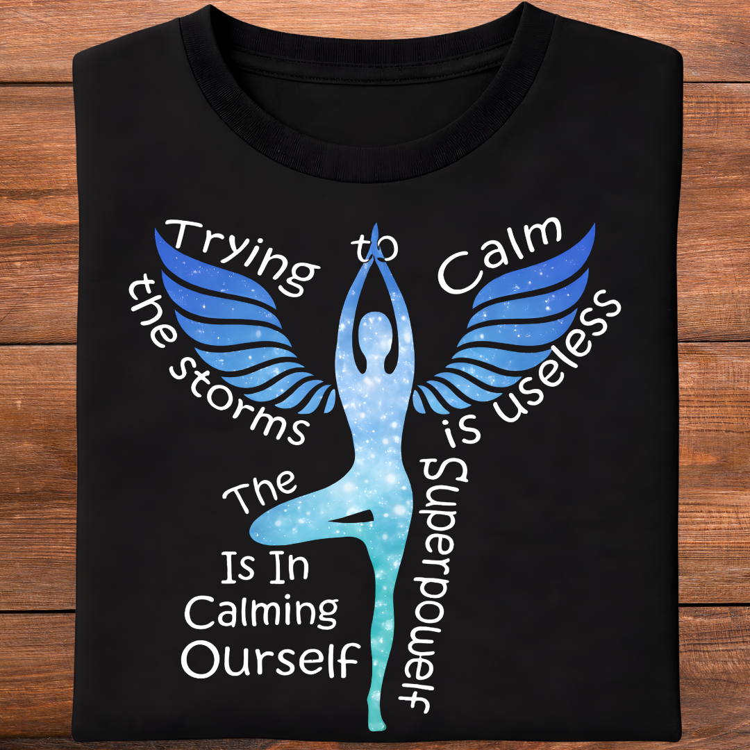 Trying Calm Yoga T-Shirt!