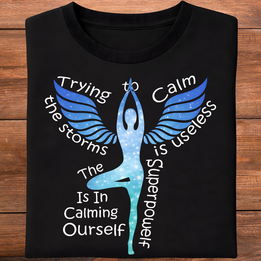 Trying Calm Yoga T-Shirt!