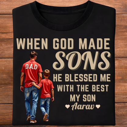 Customized Blessed with my son DAD T-Shirt!