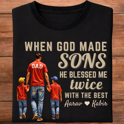 Customized Blessed Twice with the best for DADs T-Shirt!