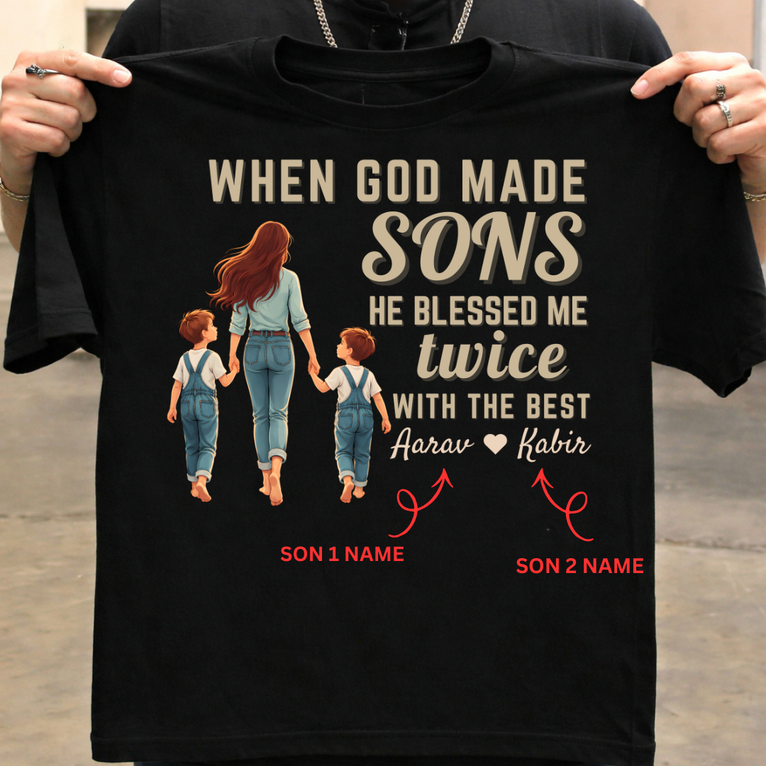 Customized Blessed Twice with the best for MOMs T-Shirt!