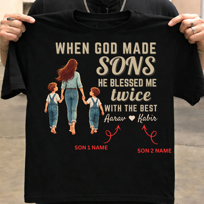 Customized Blessed Twice with the best for MOMs T-Shirt!