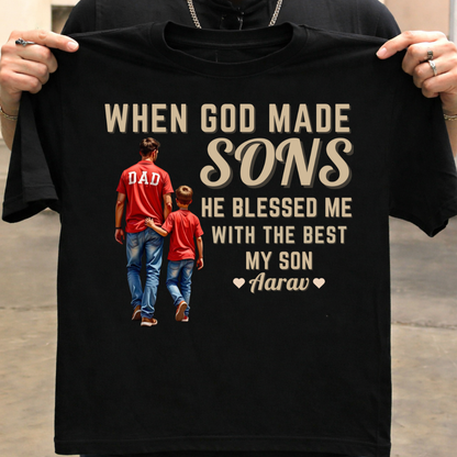 Customized Blessed with my son DAD T-Shirt!