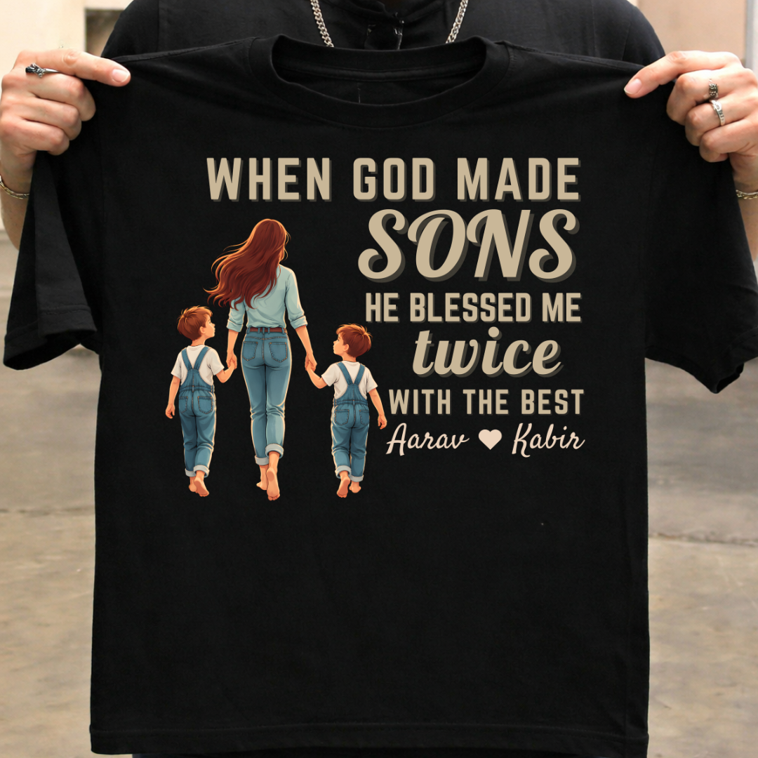 Customized Blessed Twice with the best for MOMs T-Shirt!