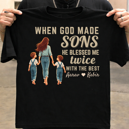 Customized Blessed Twice with the best for MOMs T-Shirt!