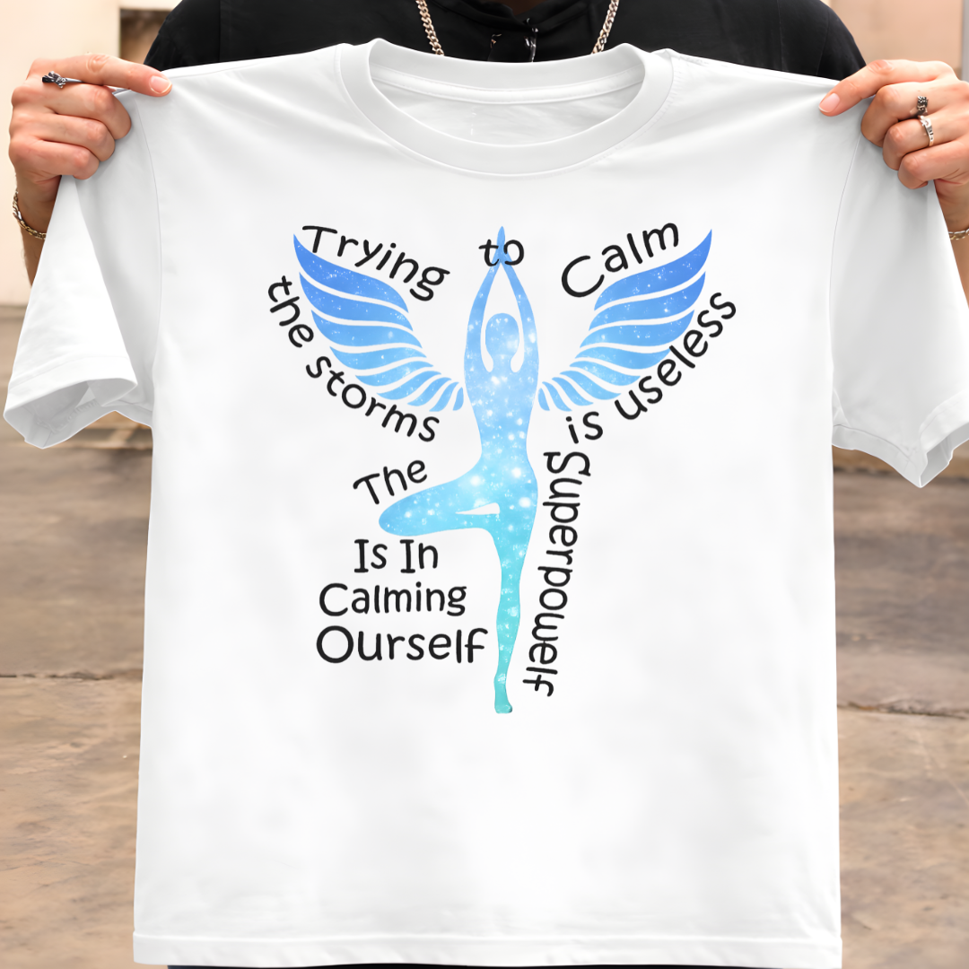 Trying Calm Yoga T-Shirt!