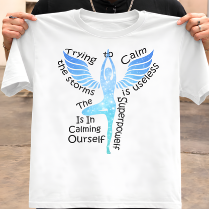 Trying Calm Yoga T-Shirt!