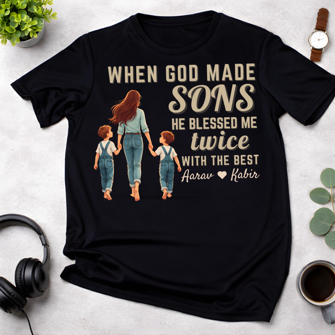 Customized Blessed Twice with the best for MOMs T-Shirt!