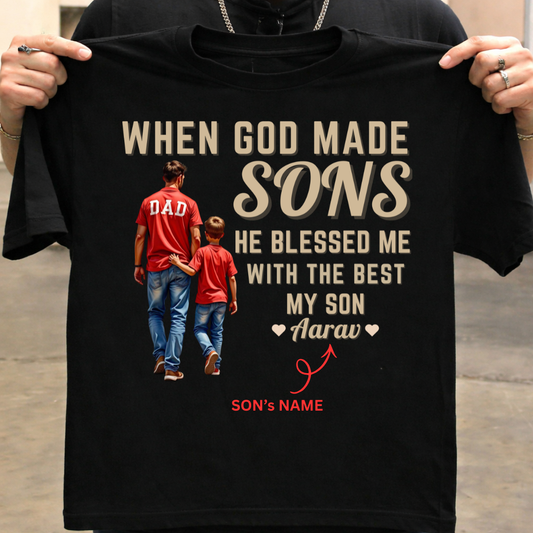 Customized Blessed with my son DAD T-Shirt!