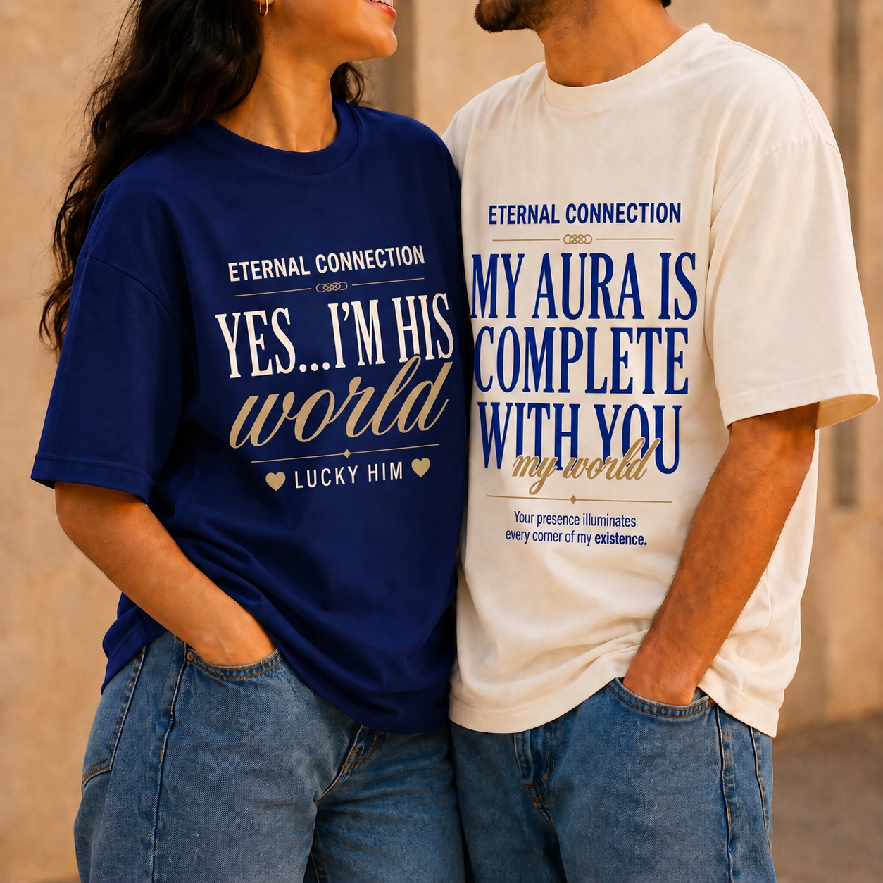 Eternal Connection – Premium Couple Oversized T-Shirt Combo!