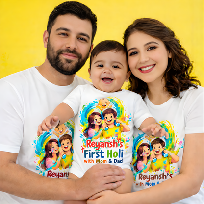 Our First Holi Customised Holi T-Shirts for Couple!